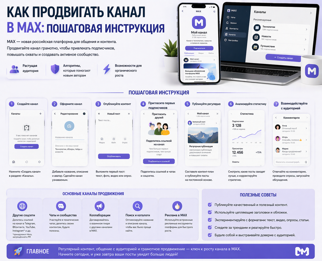 Как продвигать канал в MAX: пошаговая инструкция