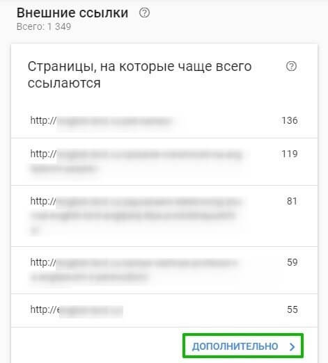 Внешние ссылки в Google Search Console