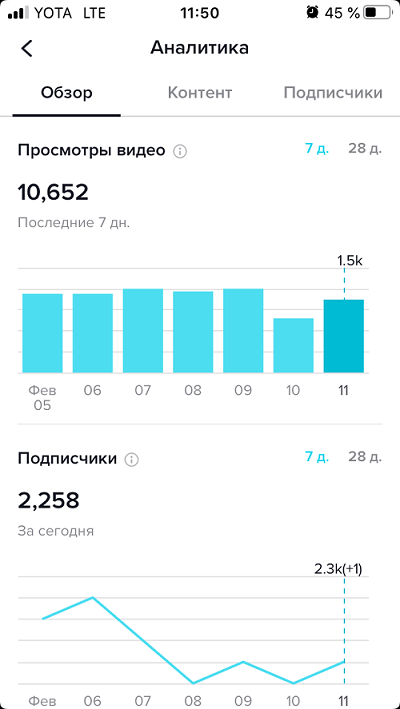 Статистика TikTok_просмотры видео