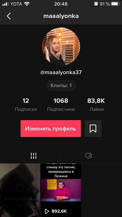 Профиль TikTok_статистика