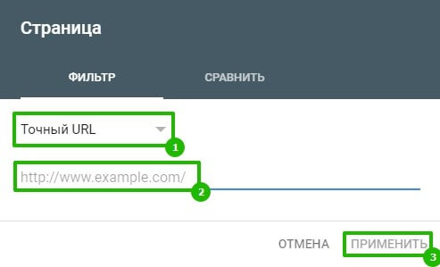 Пункт «Точный URL» в Google Search Console